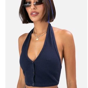 Adika ribbed halter crop top